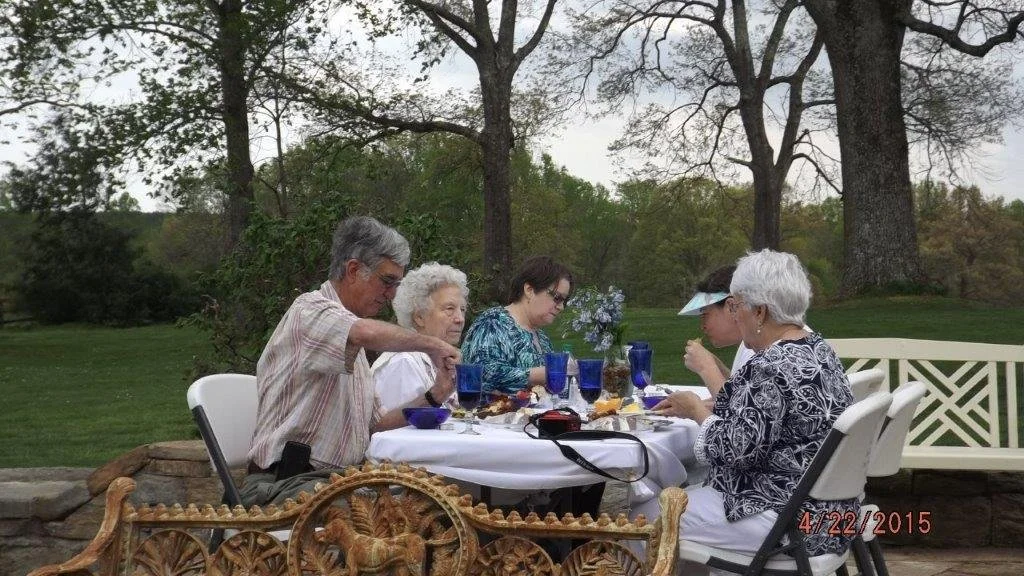 Gene Dixon, Guy's Father, hosting lunch.